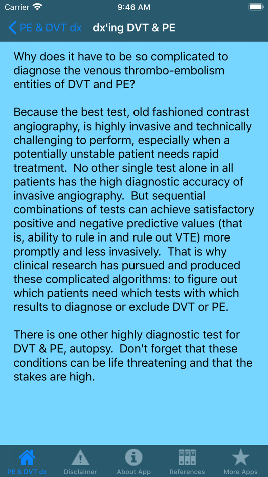 #6. PE & DVT dx tool (iOS) By: Joshua D. steinberg