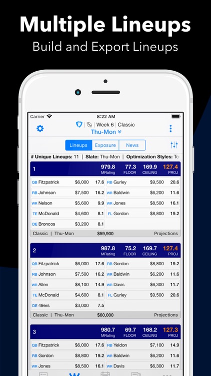 Daily Fantasy Cheatsheet by 290 Design LLC