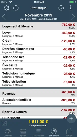 Capture d'écran de My Budget Book sur iPhone 7