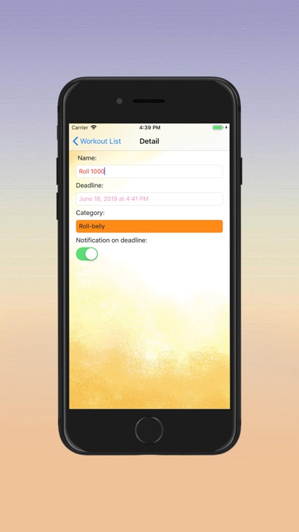 Reminder:Workout todo