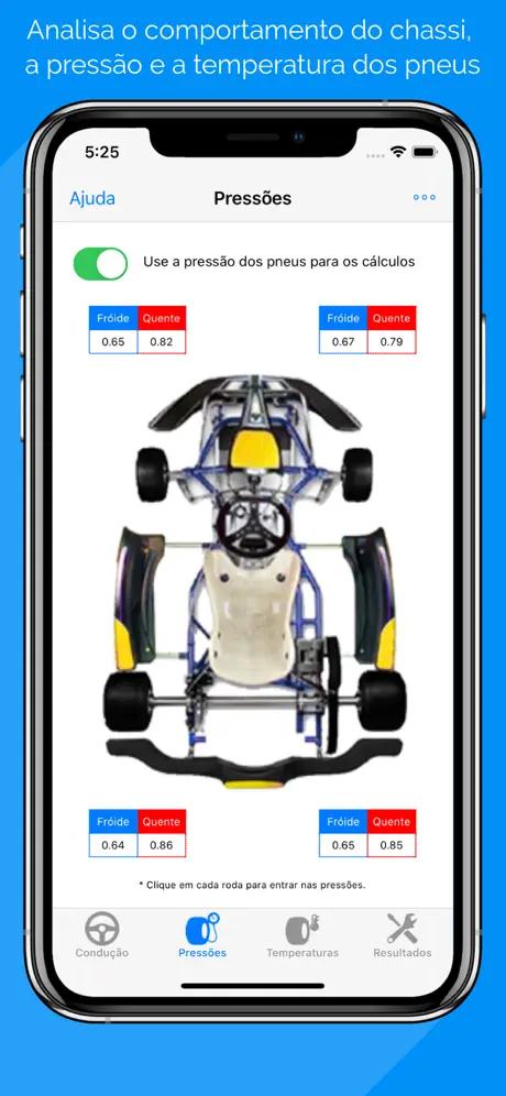 Ajuste do chassi do kart Elite