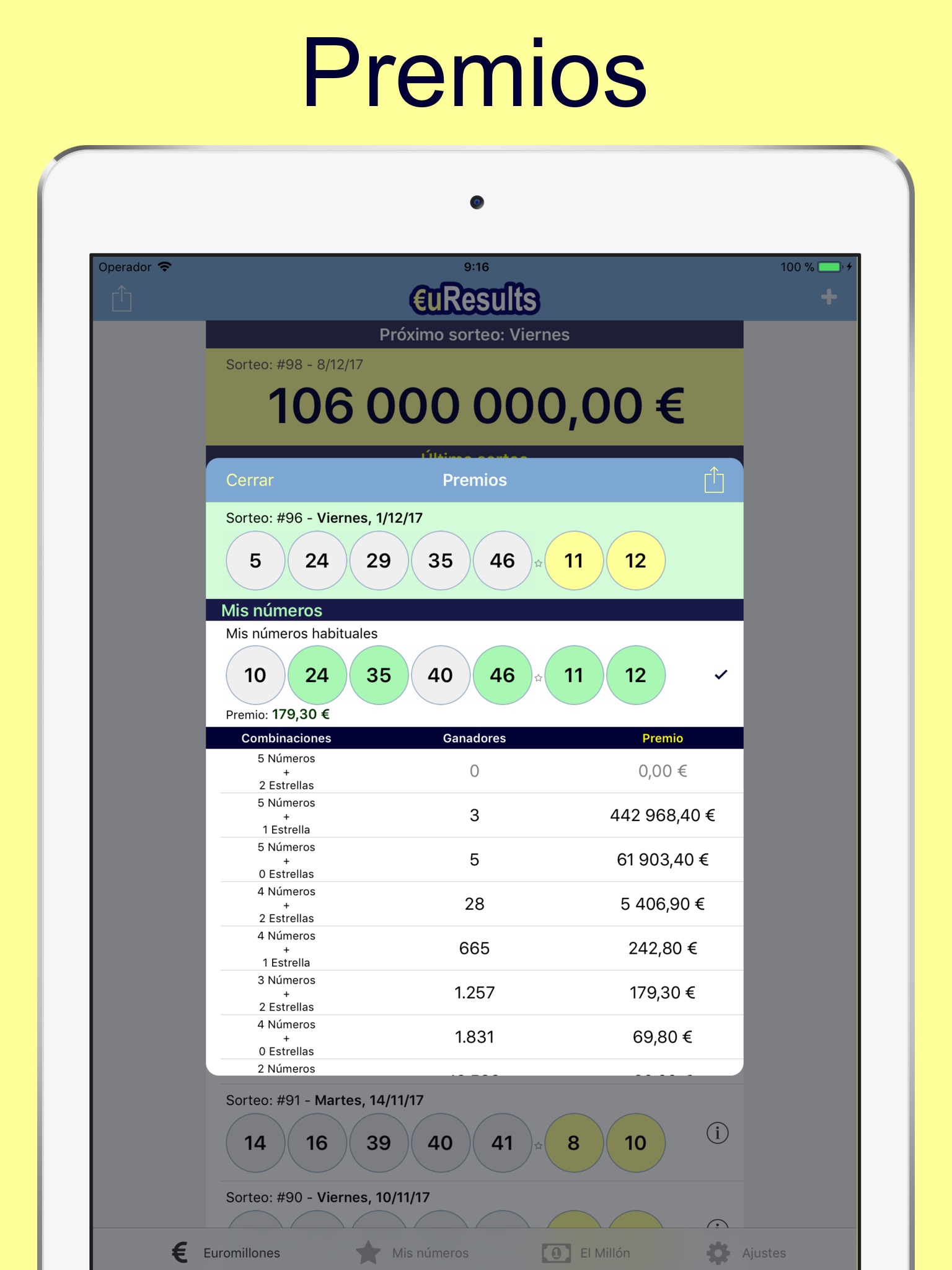 Euromillions: euResults screenshot 2