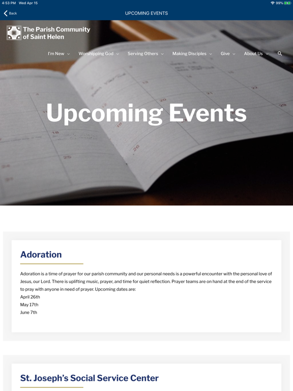 The Parish of Saint Helen iPad screenshot 4 - Lifestyle app