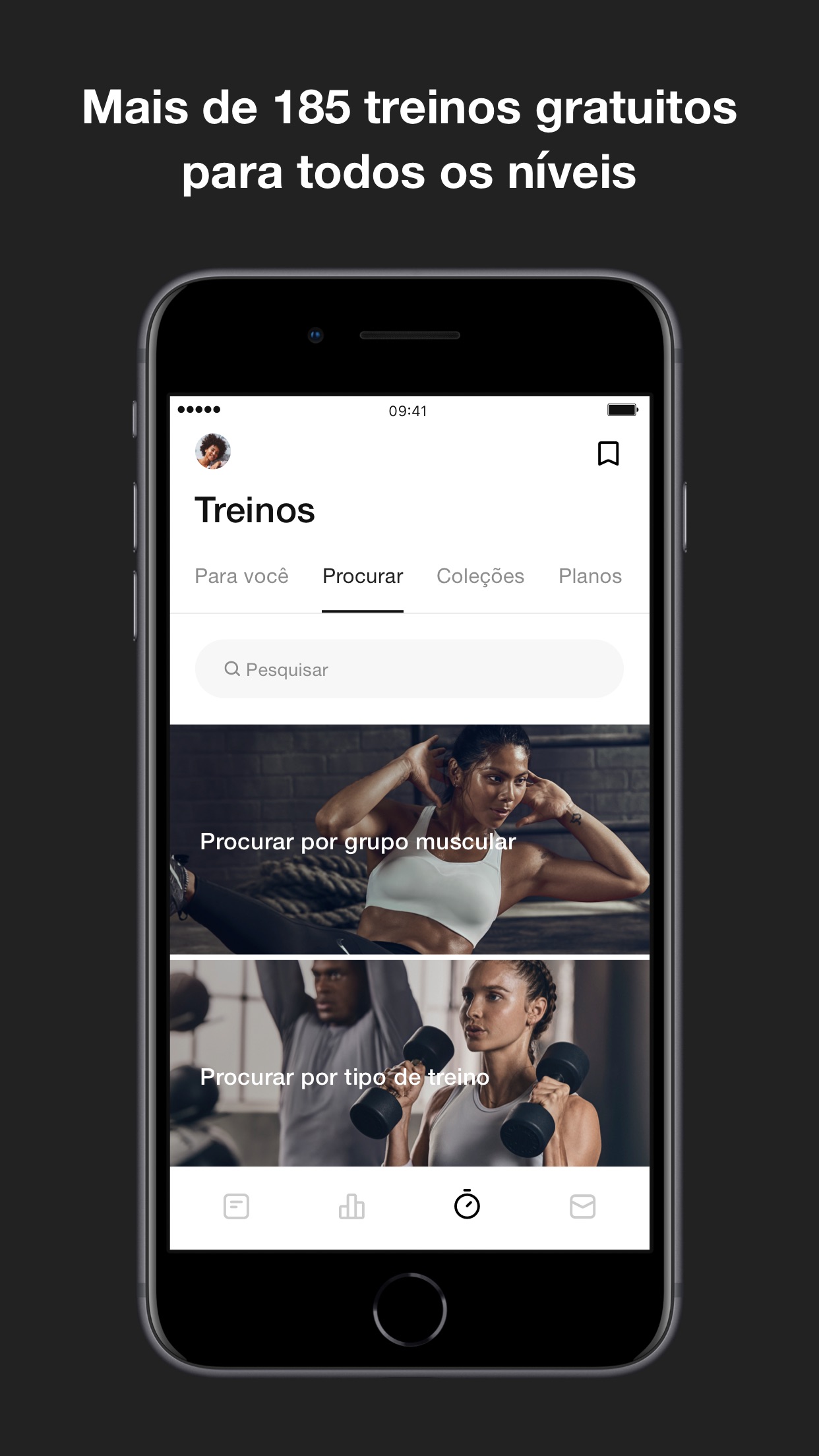 Screenshot do app Nike Training Club