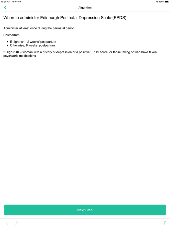 APGO Perinatal Depression iPad screenshot 4 - Medical app