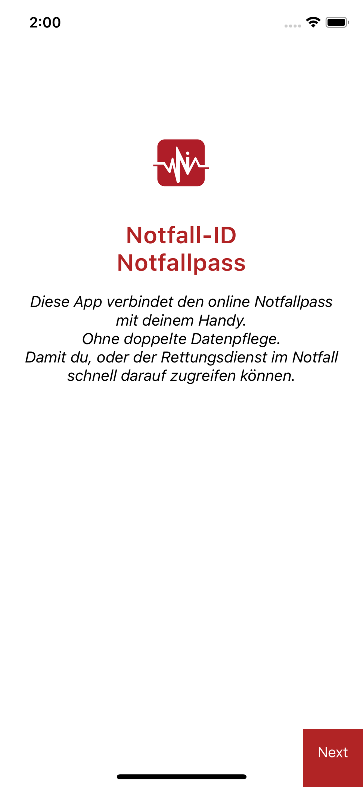 Notfall-ID Notfallpass