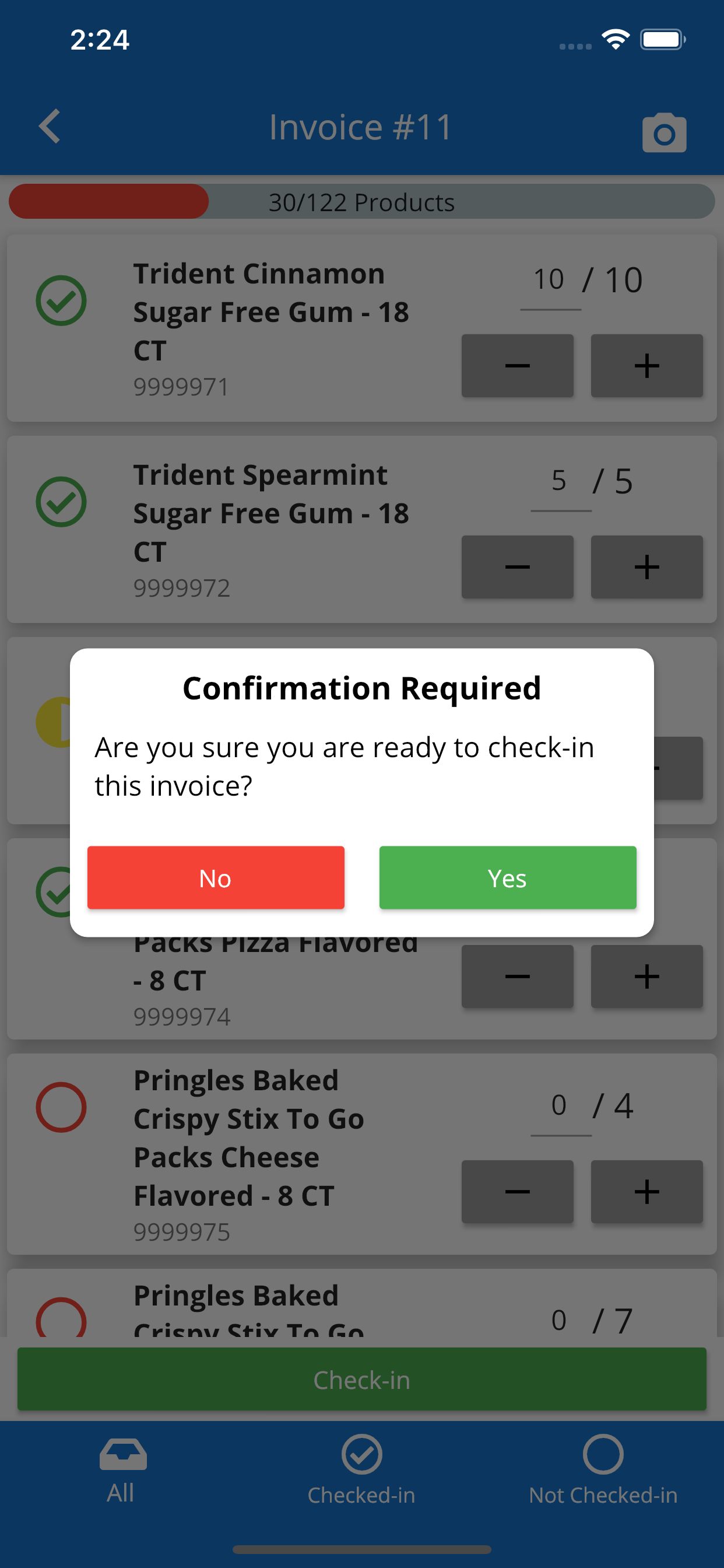 ZiiZii Delivery Check-in