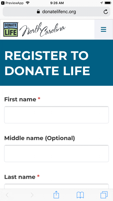 Screenshot #2 pour Donate Life North Carolina