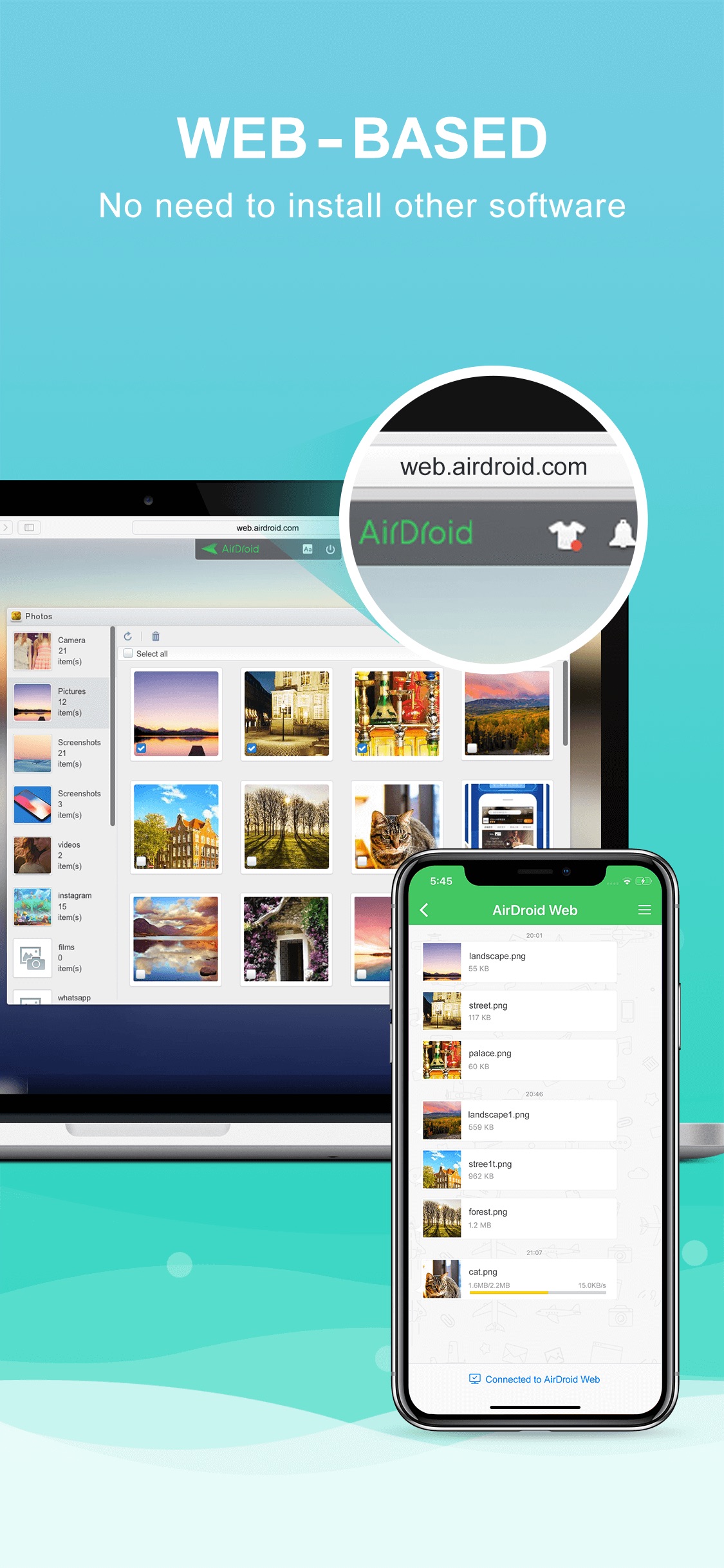Screenshot do app AirDroid - File Transfer&Share