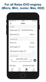 jetting rotax max evo kart iphone screenshot 4