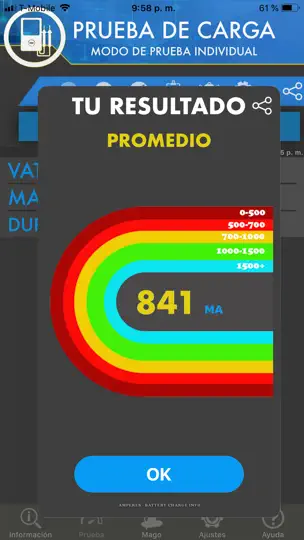 Captura de pantalla de Ampere: Información De Bateria en iPhone 2