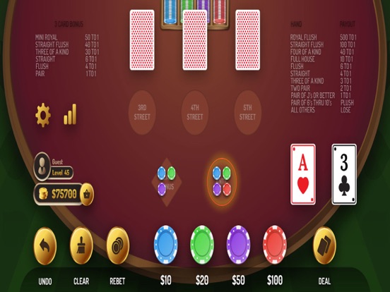 Mississippi Stud Poker Casino screenshot