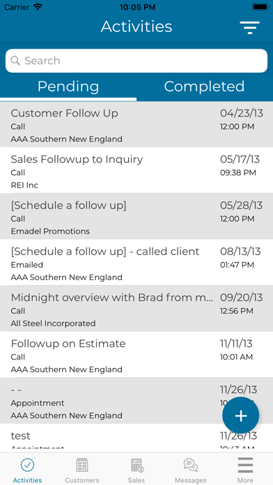 Midnight Mobile CRM Screenshot
