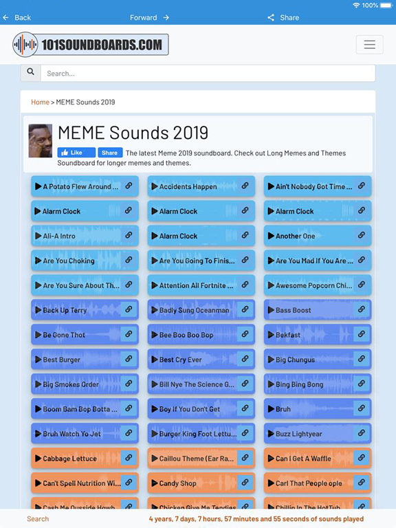 101 Soundboards iPad screenshot 2 - Entertainment app