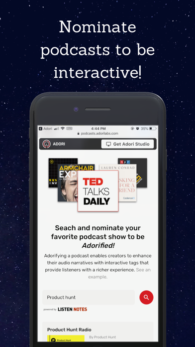 Adori: Interactive Podcasts Screenshot