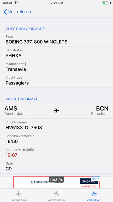 Schiphol Spotters App screenshot