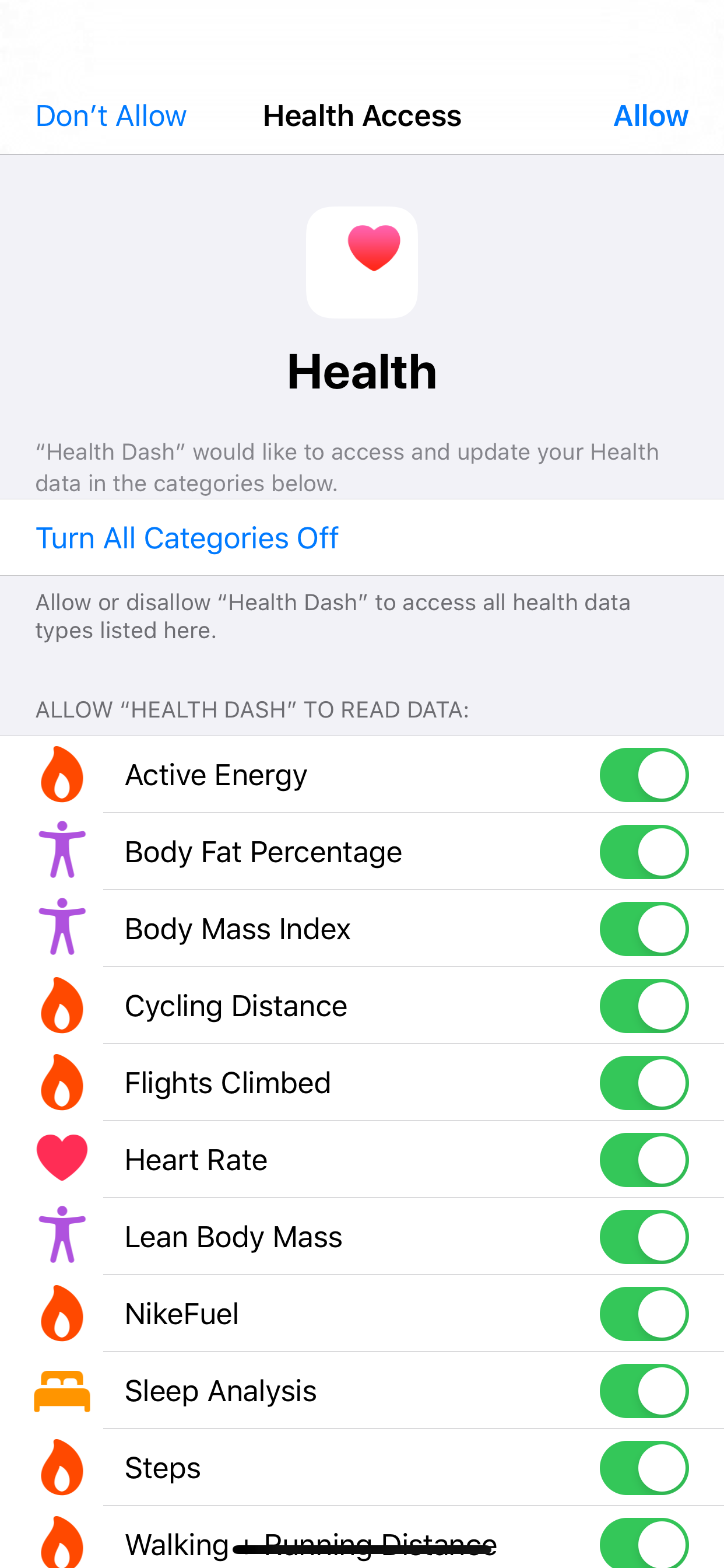 Dashboard for Apple Health App