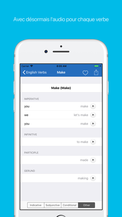 Screenshot #1 pour Quickverbes Anglais