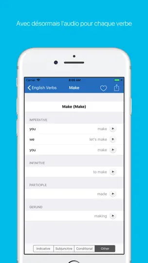 Capture d'écran de Quickverbes Anglais sur iPhone 1
