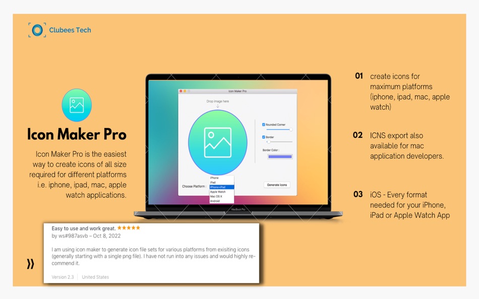 #2. Icon Maker Pro (macOS) 由: CluBees Tech