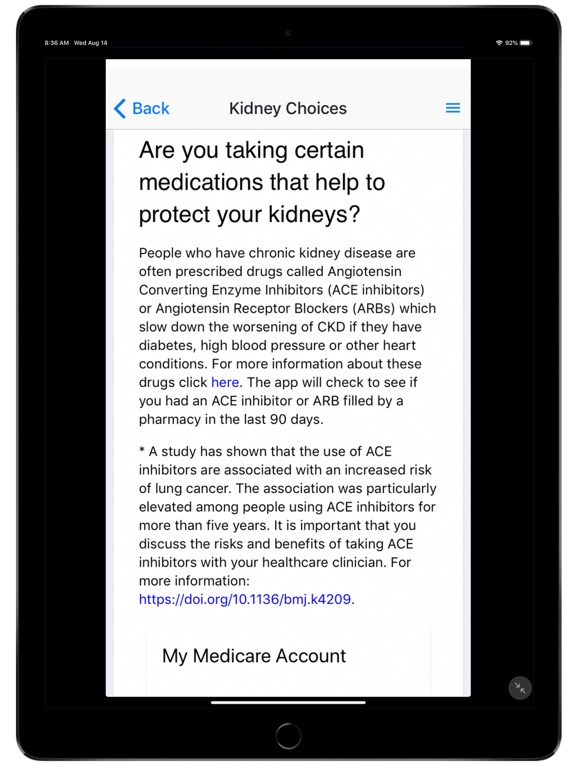 Kidney Choices iPad screenshot 4 - Medical app