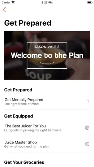 Capture d'écran de Jason Vale’s Soup & Juice Diet sur iPhone 5