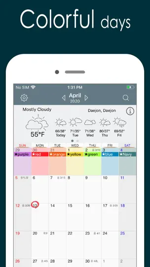 Captura de pantalla de Calendario Awesome en iPhone 9