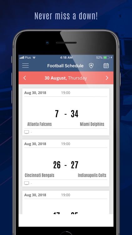 Football Schedule & Scores 25