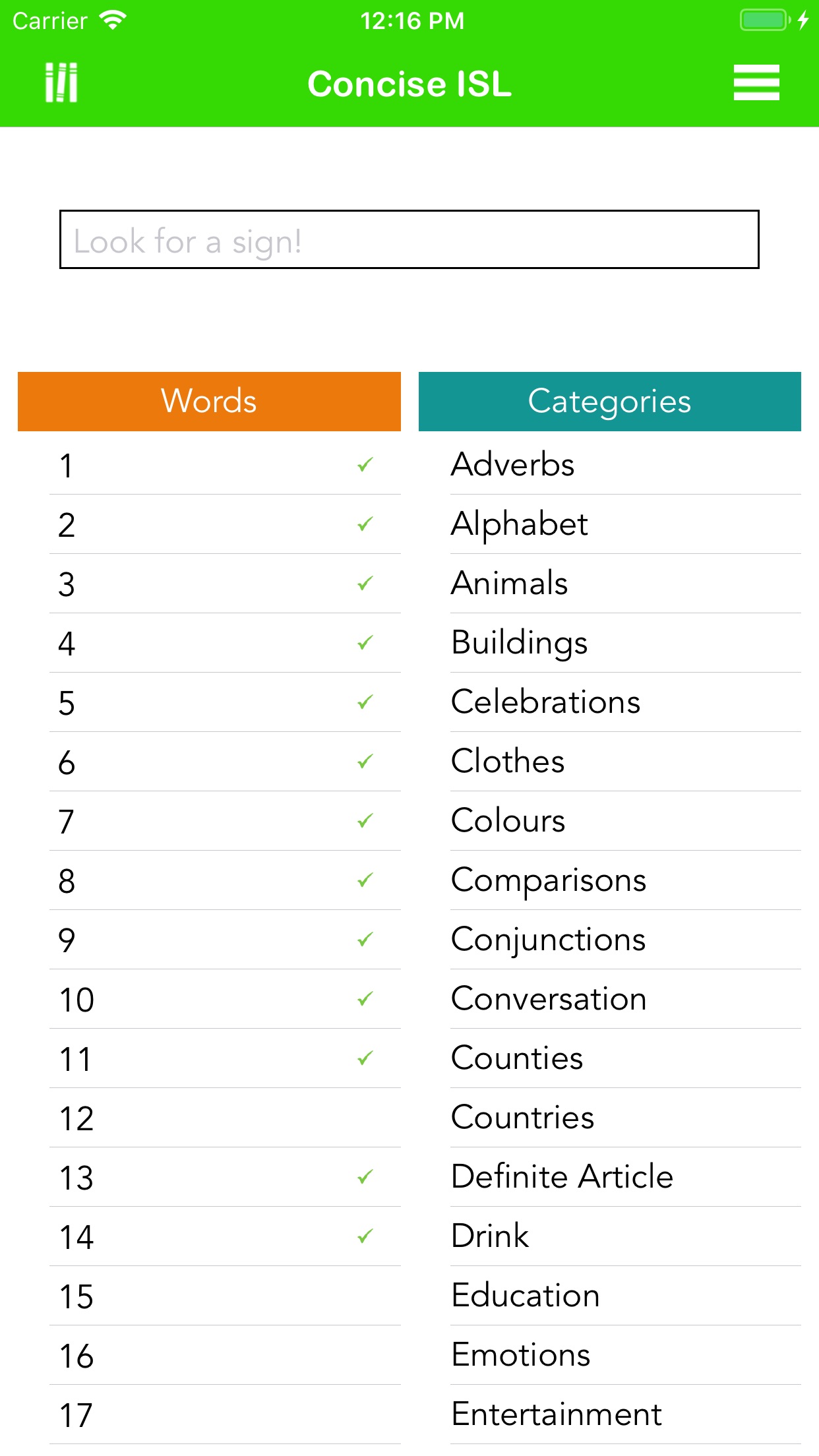 Screenshot 1 of Concise ISL