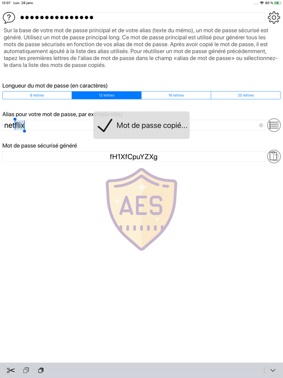 Screenshot #5 pour Générateur de mot de passe.#