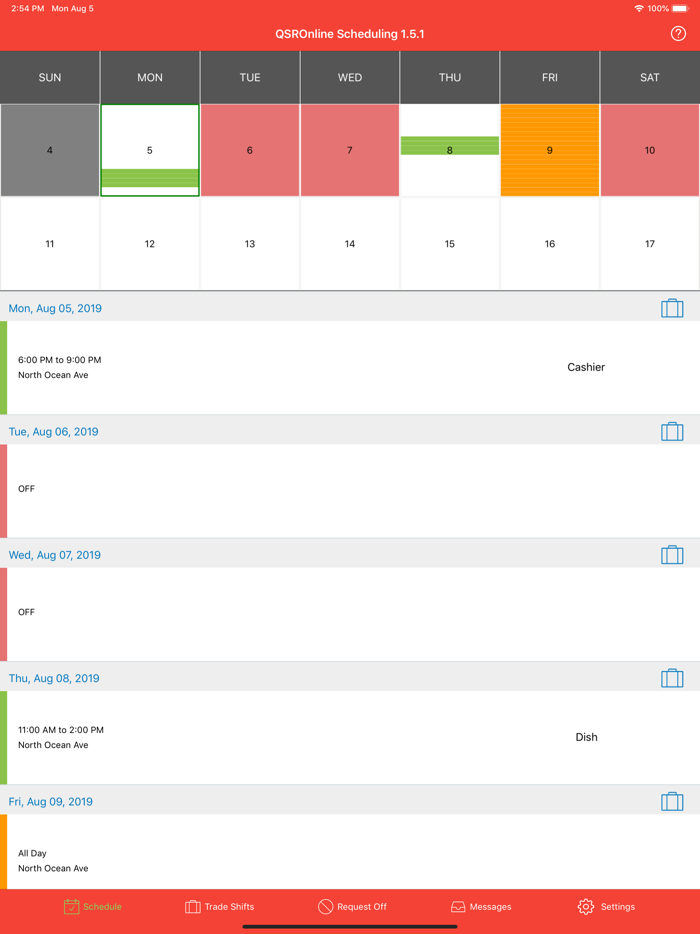 QSROnline Scheduling