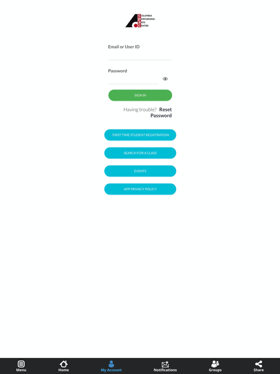 Columbia Performing Arts Centr iPad screenshot 4 - Sports app