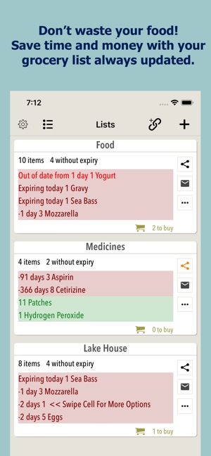 Shopping list BestBefore