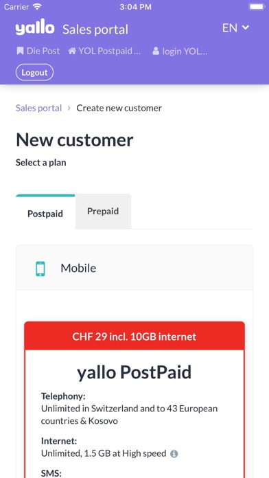 yallo Partner Portal screenshot 2