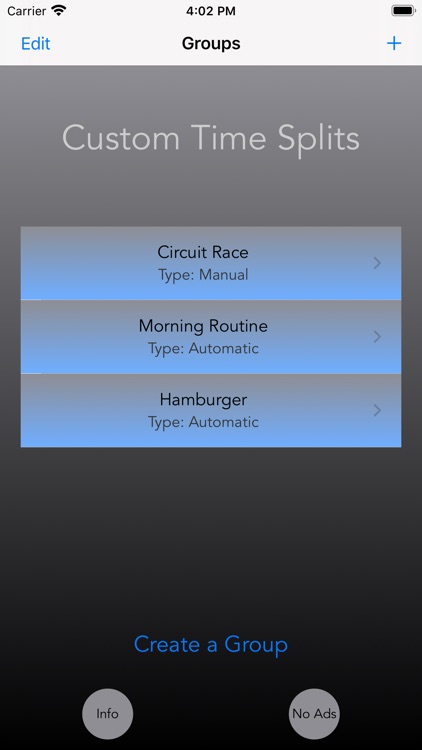 Custom Time Splits