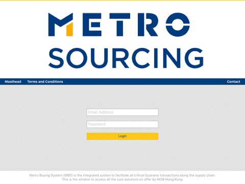 Screenshot of METRO Sourcing Catalog