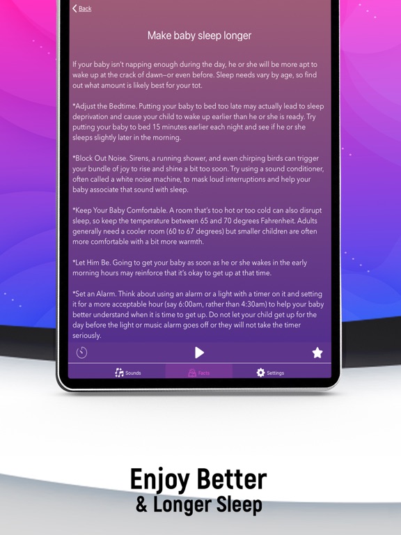 Baby Sleep - Calming Sounds iPad screenshot 8 - Lifestyle app