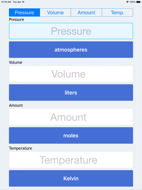 Screenshot #5 pour PVnRT - Ideal Gas Calculator