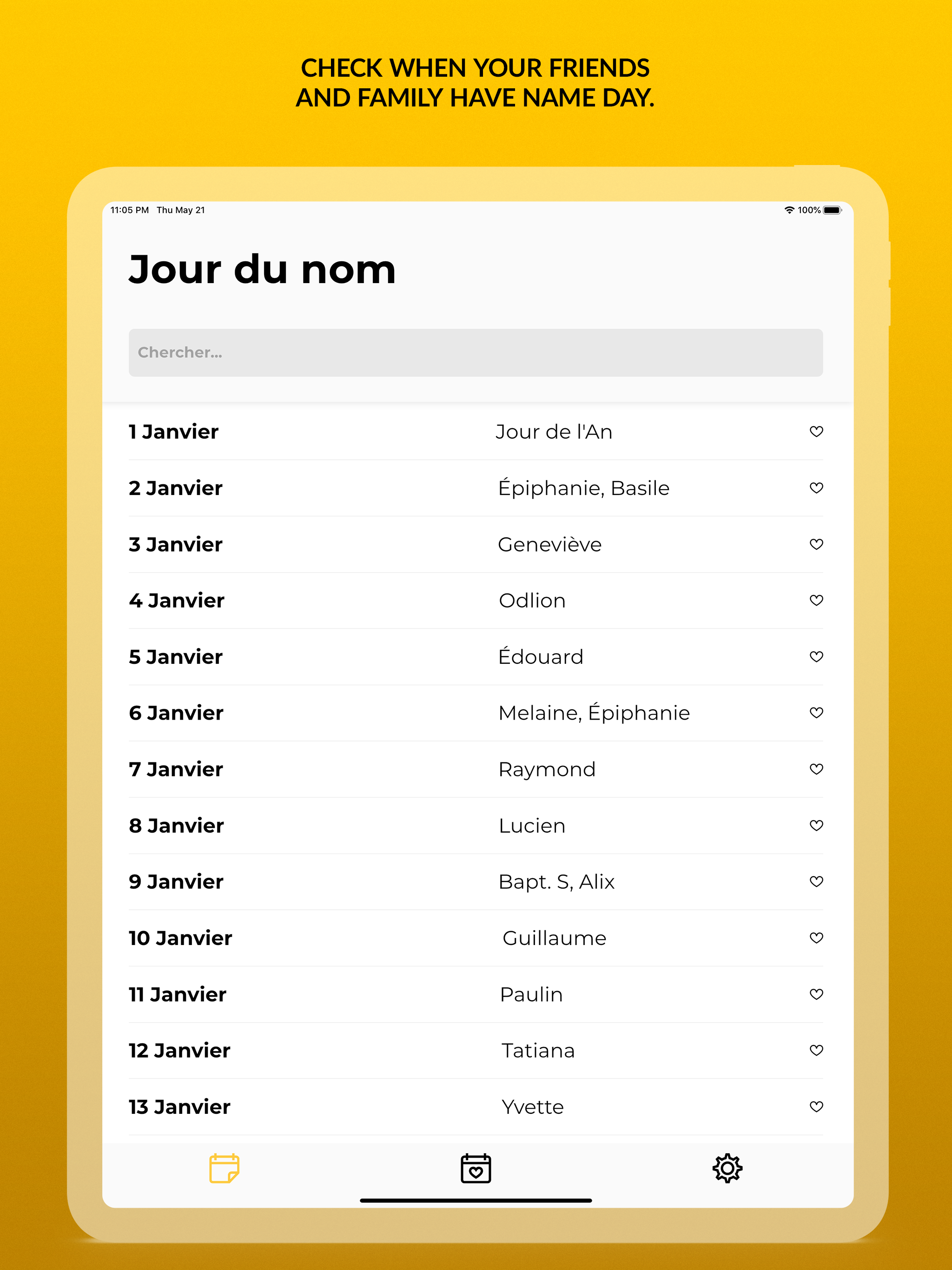 Namio - Name Day Calendar