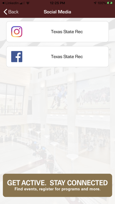 Texas State Campus Recreation Screenshot