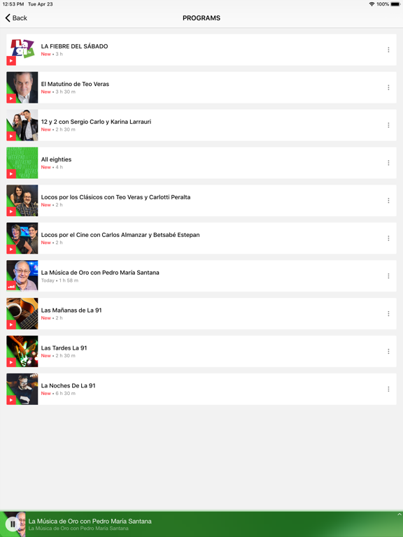 La 91 FM iPad screenshot 4 - Music app