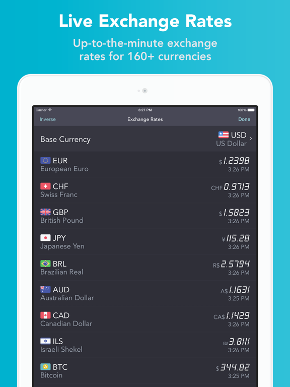 iCurrency Pad  ~  Currency Converter & Exchange Rates screenshot