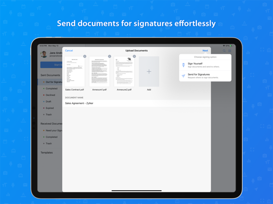 Screenshot #5 pour E-signature app - Zoho Sign