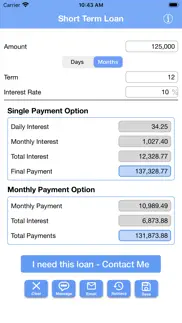 short term loan calc iphone screenshot 1