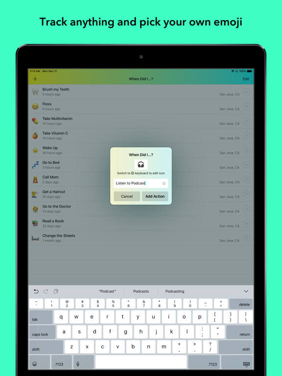 When Did I…? iPad screenshot 6 - Utilities app
