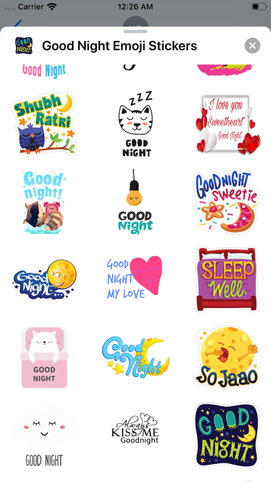 Good Night Emoji Stickers iPhone screenshot