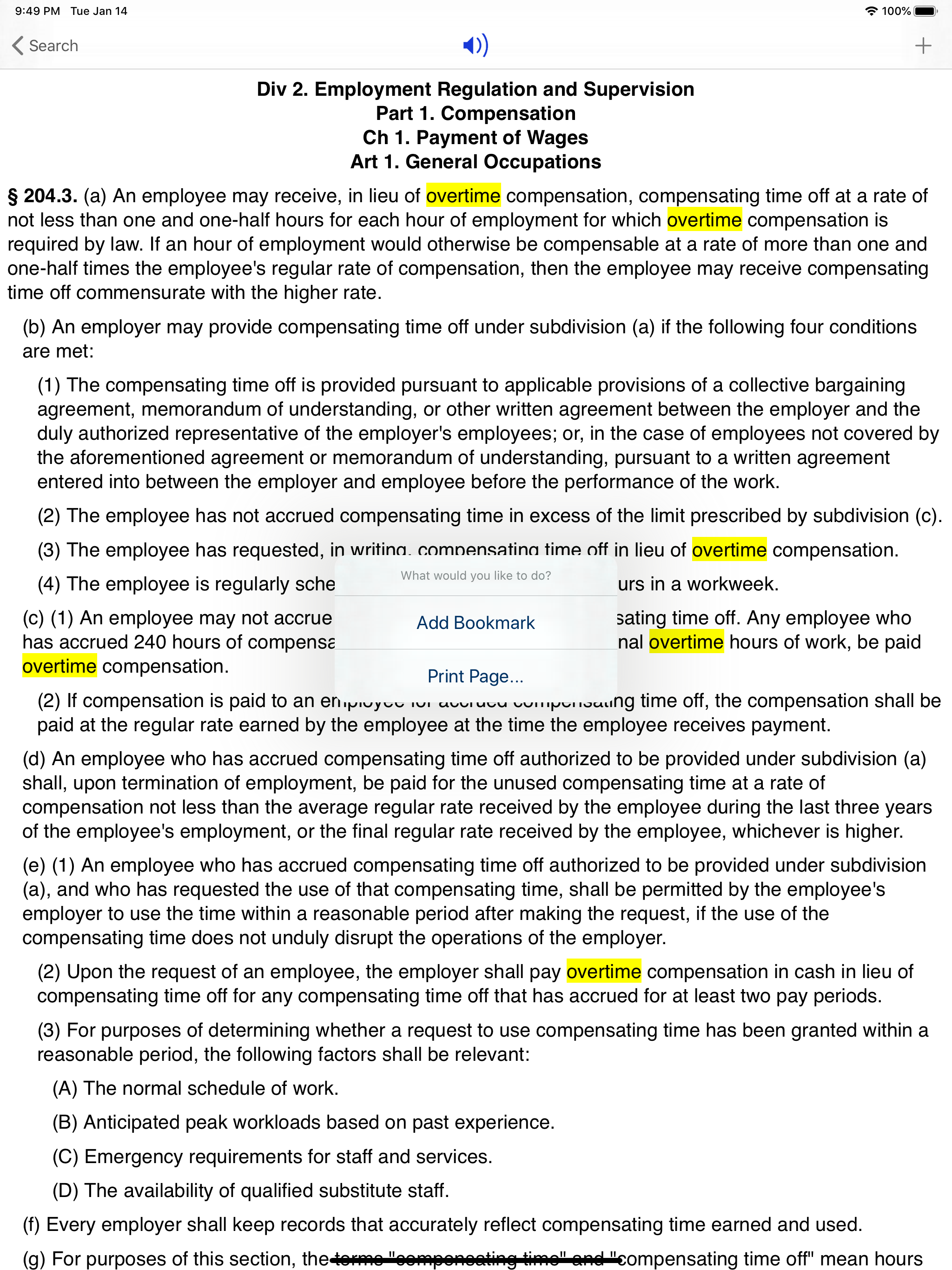 CA Labor Code 2026 screenshot 9