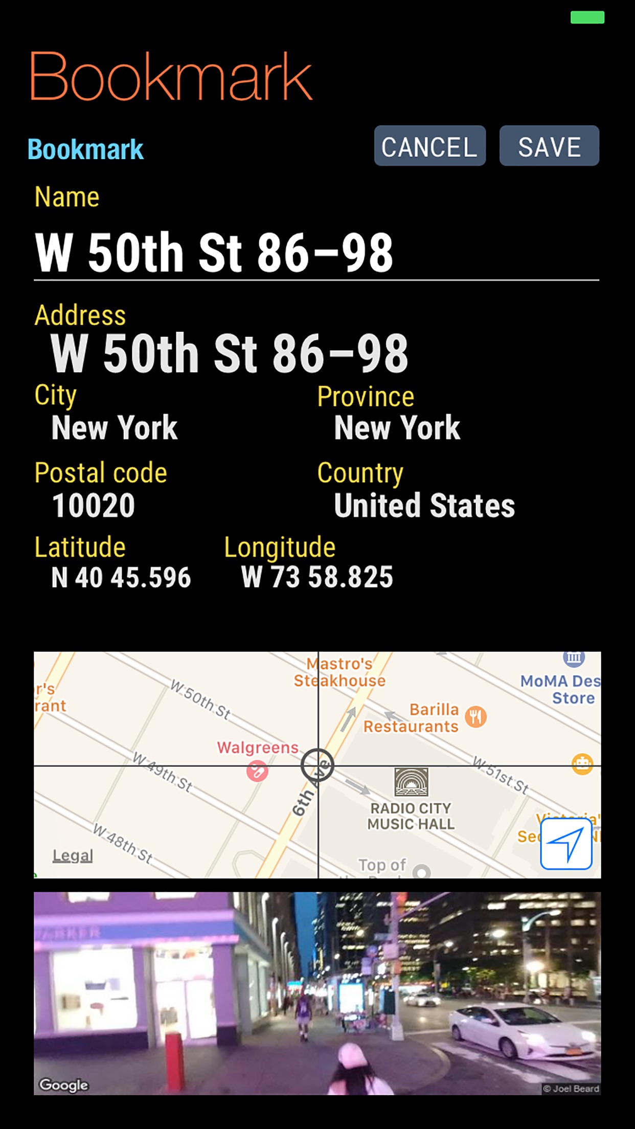Screenshot do app Quickgets Geo: geodata widgets