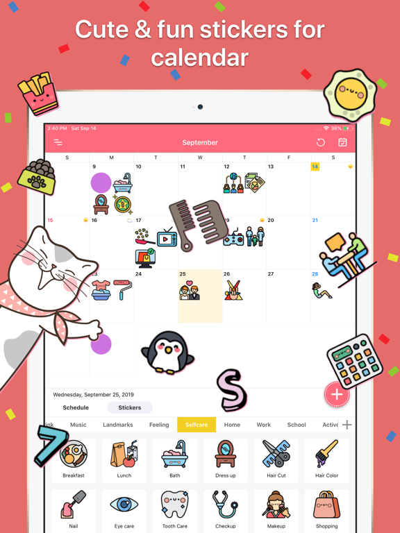 Calendar Sticker & Emoji -Tica iPad screenshot 5 - Productivity app