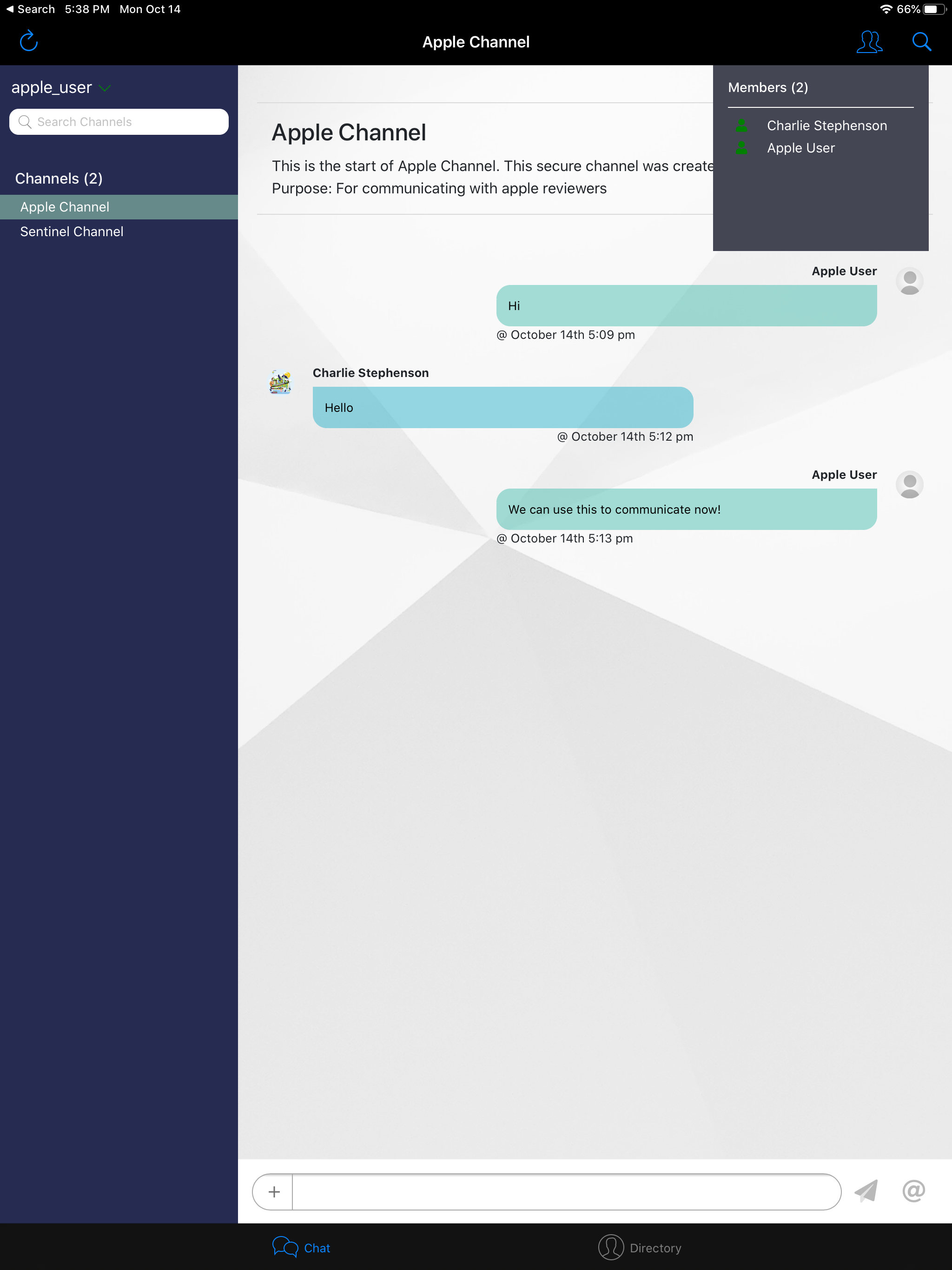 Sentinel Chat Channels